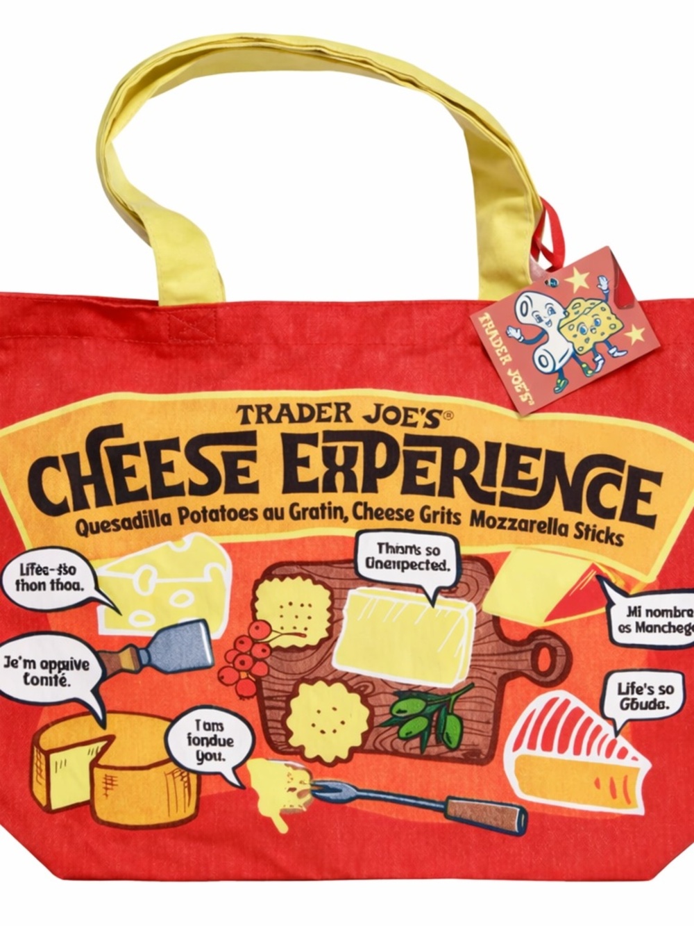 Viral Trader Joe’s tote NWT Cheese experience